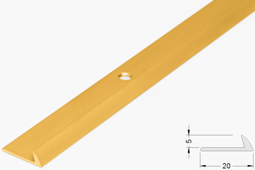 Abschlussprofil 5mm, Messing poliert, 270cm