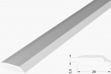 Lino-Abschlussprofil 3,5mm, Alu silber matt selbstklebend, 270cm
