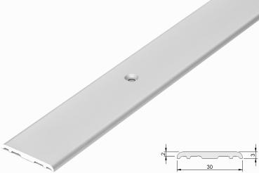 Threshold profile 30x3mm, aluminum silver matt drilled, 300cm