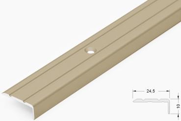 Angle edge 10x24,5mm, alu stainles steel drilled, 270cm