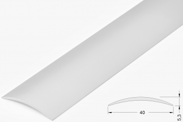 Transition profile 40x2,00mm, alu silver matt self-adhesive, 270cm