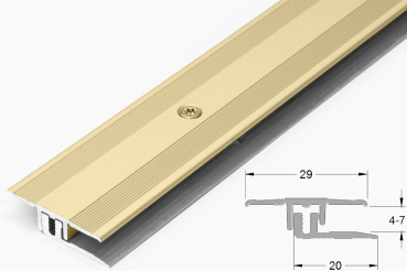 DPS - Übergangsprofil mit Basisprofil 4mm, Alu sandfarben matt, 270cm