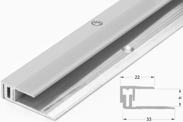 PS - Abschlussprofil mit Basisprofil 7mm, Alu silber matt, 270cm