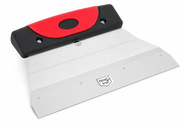 Professioneller Mutterspachtel 210 mm mit 2K-Kunststoffgriff zur Aufnahme von Einsätzen (Zahnleisten) für den Auftrag von Bodenbelagsklebstoffen.