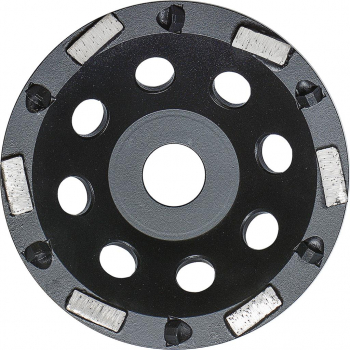 Hybrid disc 125mm with 6 trapezoidal PCD segments and 6 support segments