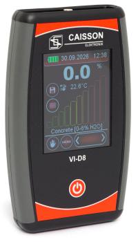 The Caisson VI-D8 moisture meter is a device for the non-destructive determination of moisture on mineral substrates such as concrete and screed, as well as for measuring surface temperature.