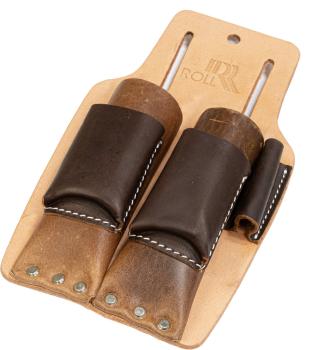Messerhalter aus Leder für den Profi für 2 Verlegemesser geeignet