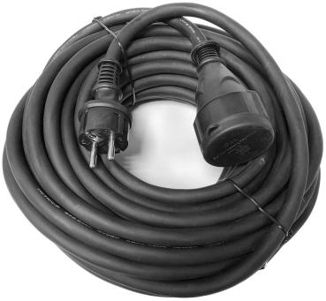Verlängerungskabel 10m schwarz inkl. Schuko-Stecker und Kupplung