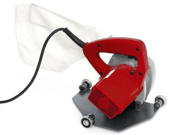 Die Fugenfräse Easy 1200 ist eine handliche Fugenfräse mit stufenloser Frästiefeneinstellung, sowie verstellbarem Seitenrad für Sicherheitsnoppenbeläge zum ausfräsen der Fuge zwischen den Bodenbelagsbahnen für die Schweißschnur zur thermischen Verschweißu