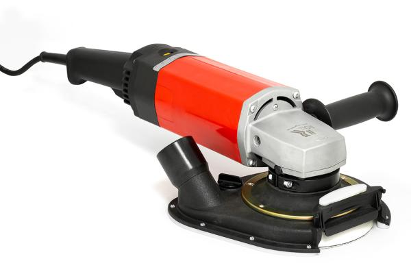 Die ROLL Randschleifmaschine ROMO-180 ist ein kraftvoller Randschleifer zum Schleifen von Parkett-, Kork- und Holzböden im Randbereich, in Nischen und schwer zugänglichen Stellen. Mit integrierter Staub-Absaugvorrichtung und aufklappbarem Haubensegment fü