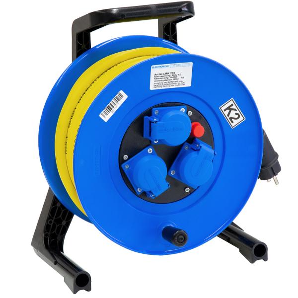 Cable drum 25m, rubber cable 3x2.5mm², cable color yellow
